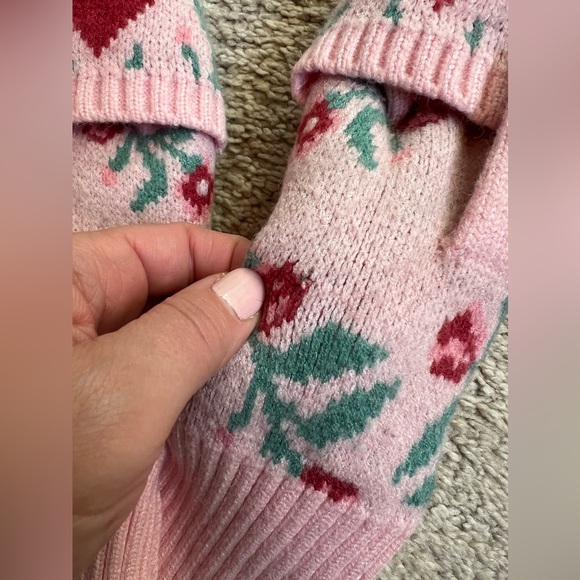 Vera Bradley Imperial Hearts Knit Hat, Scarf, Mitten full set RARE - Picture 5 of 6